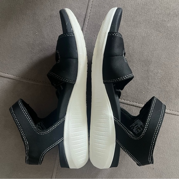 Clarks Cloudsteppers Sandal Glide Hi Shore Denim Black Size 6 M EUC - Picture 3 of 10